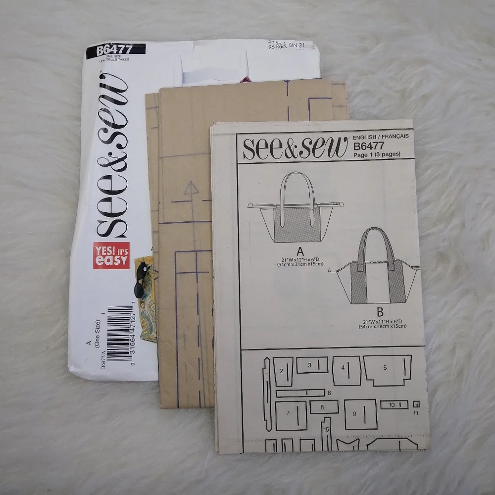 BUTTERICK B6477 EASY Zipper Top Bags In 2 Styles. YES! It's EASY